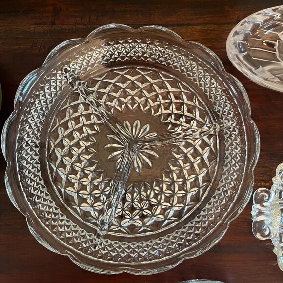 Vintage Glass Relish Jelly Butter Trinket Soap Candy  Cottagecore Grannycore - Picture 3 of 6